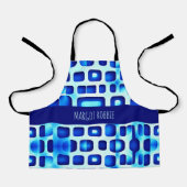 Blaue Quadrate und Rechtecke Schürze (Vorderseite)