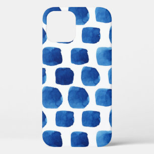Blaue Quadrate, Wasserfarbe nahtloses Muster. Case-Mate iPhone Hülle