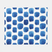 Blaue Quadrate, wasserfarbenes, nahtloses Muster. Fleecedecke (Vorderseite (Horizontal))