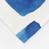 Blaue Quadrate, wasserfarbenes, nahtloses Muster. Fleecedecke (Ecke)