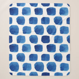 Blaue Quadrate, wasserfarbenes, nahtloses Muster. Sherpadecke