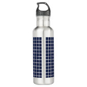Blaue Quadrate Wasserflasche Edelstahlflasche (Rückseite)
