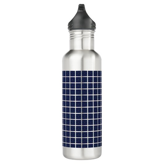 Blaue Quadrate Wasserflasche Edelstahlflasche (Rechts)