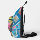 Blaue quadratische Formen Crossbody Bag (Rechts)