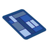 Blaue Quadratzgeometrie - Form und Farbe der Beweg Magnet (Rechte Seite)