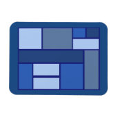 Blaue Quadratzgeometrie - Form und Farbe der Beweg Magnet (Horizontal)