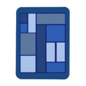Blaue Quadratzgeometrie - Form und Farbe der Beweg Magnet (Vertikal)