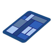 Blaue Quadratzgeometrie - Form und Farbe der Beweg Magnet (Linke Seite)