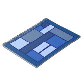 Blaue Quadratzgeometrie - Form und Farbe der Beweg Notizblock (Linke Seite)