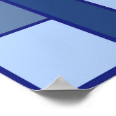 Blaue Quadratzgeometrie - Form und Farbe der Beweg Poster (Ecke)