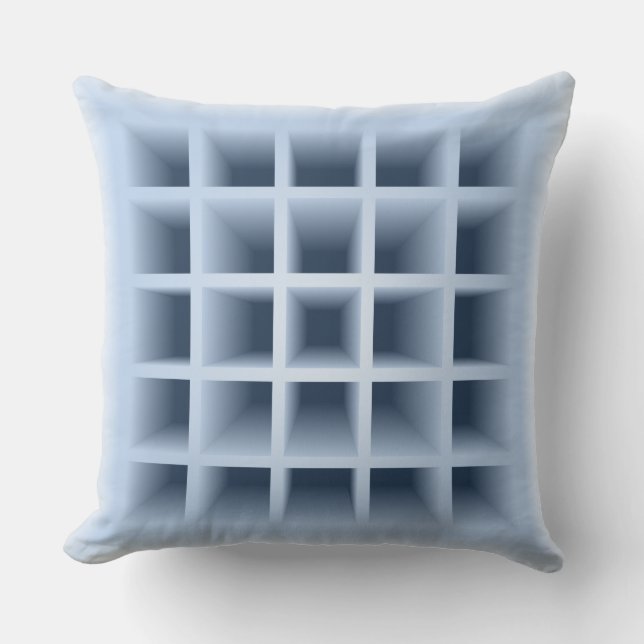 Blaue Quadratzoll Kissen (Vorderseite)