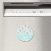 Blaue Qualle auf grau Magnet (In Situ (Geschirrspüler))