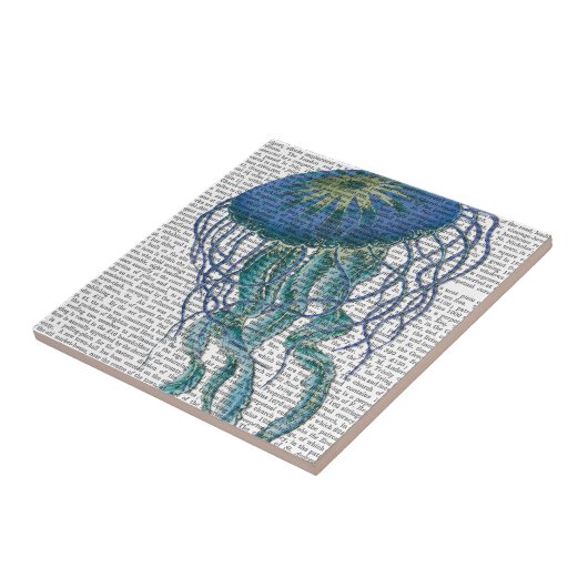 Blaue Qualle Fliese (Seite)