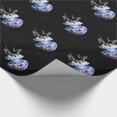 Blaue Qualle Geschenkpapier (Ecke)