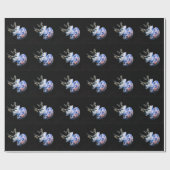 Blaue Qualle Geschenkpapier (Flach)