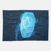 Blaue Qualle Geschirrtuch (Horizontal)