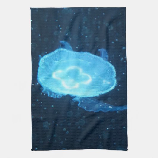 Blaue Qualle Geschirrtuch (Vertikal)