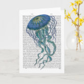 Blaue Qualle Karte (Gelbe Blume)