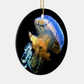 Blaue Qualle Keramik Ornament (Rechts)