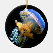 Blaue Qualle Keramik Ornament (Vorne)