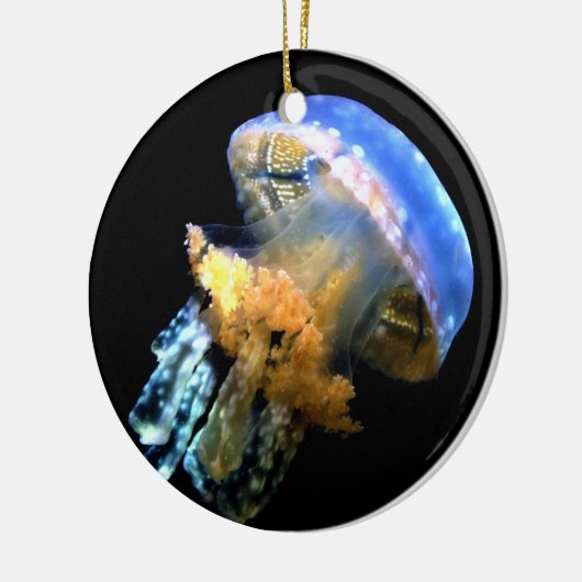 Blaue Qualle Keramik Ornament (Links)