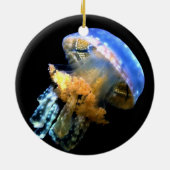 Blaue Qualle Keramik Ornament (Hinten)