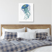 Blaue Qualle Leinwanddruck (Insitu (Schlafzimmer))
