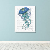 Blaue Qualle Leinwanddruck (Insitu (Holzboden))