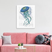 Blaue Qualle Leinwanddruck (Insitu (Wohnzimmer))