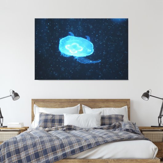 Blaue Qualle Leinwanddruck (Insitu (Schlafzimmer))