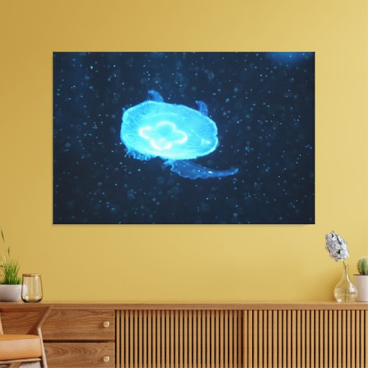 Blaue Qualle Leinwanddruck (Insitu (Wohnzimmer))