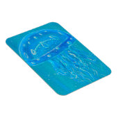 Blaue Qualle Malerei Magnet (Rechte Seite)