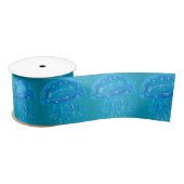 Blaue Qualle Malerei Satinband (Spule)