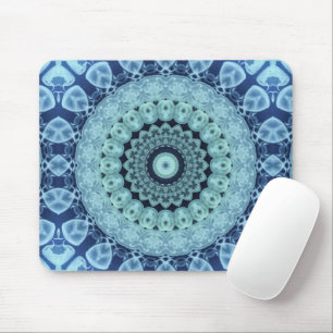Blaue Qualle Mandala Ozean-Inspirierte Symmetrie Mousepad