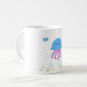 Blaue Qualle mit rosa Tentakeln Tasse (Vorderseite Links)