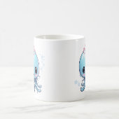 Blaue Qualle mit rosa Tiara Tasse (Mittel)