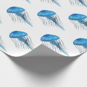 Blaue Quallen Geschenkpapier (Ecke)