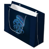 Blaue Quallen-Geschenktüte Große Geschenktüte (Vorderseite Schrägansicht)