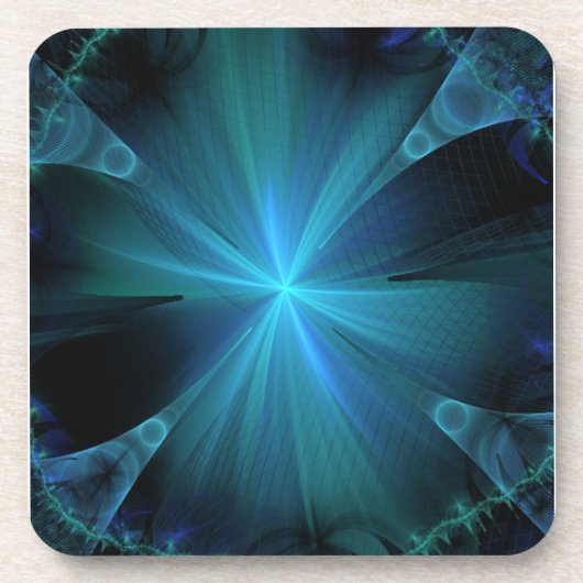 Blaue Quallen Getränkeuntersetzer (Vorderseite)