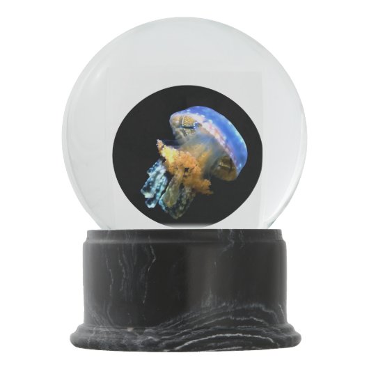 Blaue Quallen Schneekugel (Rückseite)