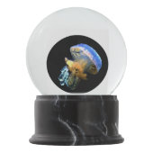 Blaue Quallen Schneekugel (Vorderseite)