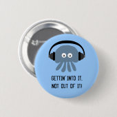 Blaue Quallen u. Kopfhörer GETTING IN ES Abzeichen Button (Vorne & Hinten)
