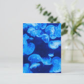 Blaue Quallen unter Wasser Postkarte (Stehend Vorderseite)