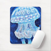Blaue Quallenmalerei Mousepad (Mit Mouse)