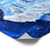 Blaue Quallenmalerei Poster (Ecke)