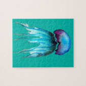 Blaue Quallenmalerei Puzzle (Horizontal)