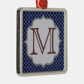 Blaue Quarterfolie Latti Monogram Ornament (Rechts)