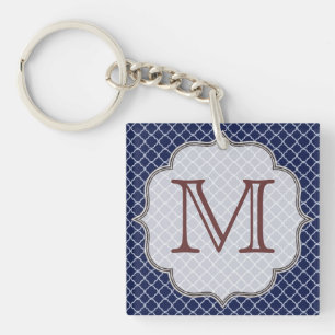 Blaue Quarterfolie Latti Monogram Schlüsselkette Schlüsselanhänger