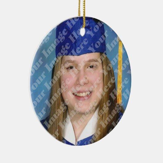 Blaue Quasten-Abschluss-Andenken-Verzierung Keramik Ornament (Rechts)