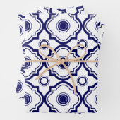 Blaue Quatrefolie Geschenkpapier Set (Beispiel)